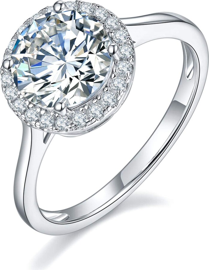 Engagement Diamond Ring 14K White Gold Plated 2.2Ct Round Cut Diamond Criss Cross Ring Anniversary Gift Proposal Ring Women Ring