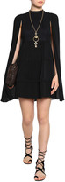 Thumbnail for your product : Valentino Cape-effect Pleated Silk Crepe De Chine Mini Dress