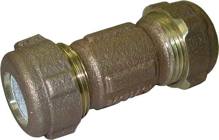 Jones Stephens 1/2 in. CTS or 3/8 in. IPS Bronze Coated Brass Compression Coupling 3 in. L for Pipe Repair