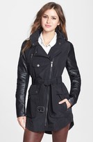 Thumbnail for your product : BCBGMAXAZRIA Faux Leather Sleeve Anorak