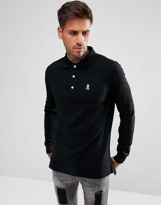 Psycho Bunny Classic Long Sleeve Polo Regular Fit in Black