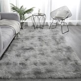 Thumbnail for your product : Everly Quinn Modern Gray Area Rugs, Super Soft Fluffy Carpets