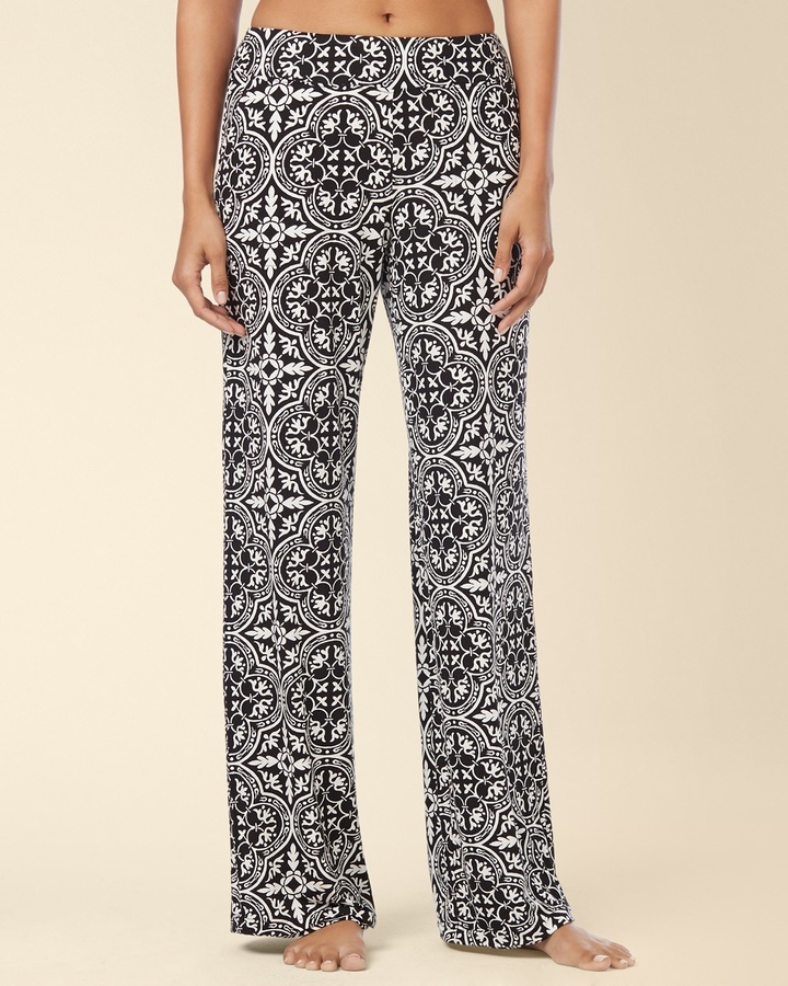 Soma Intimates Pajama Pants Sumatra Geo Black TL - ShopStyle