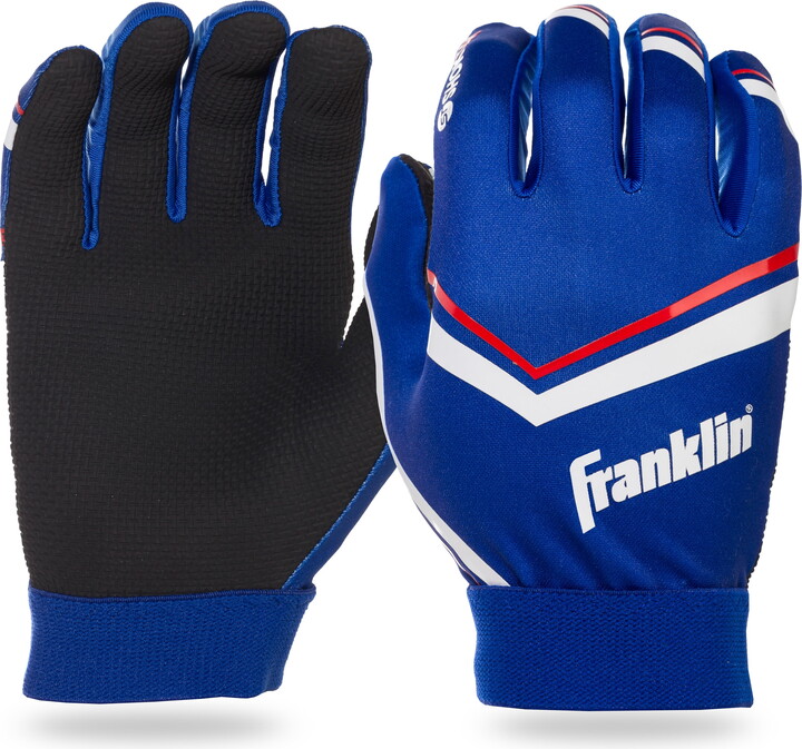 Franklin Sports Youth Football Receiver Gloves - Shoktak Youth Gloves - Kids Football Gloves - High Grip Football Gloves - Royal - Youth Large
