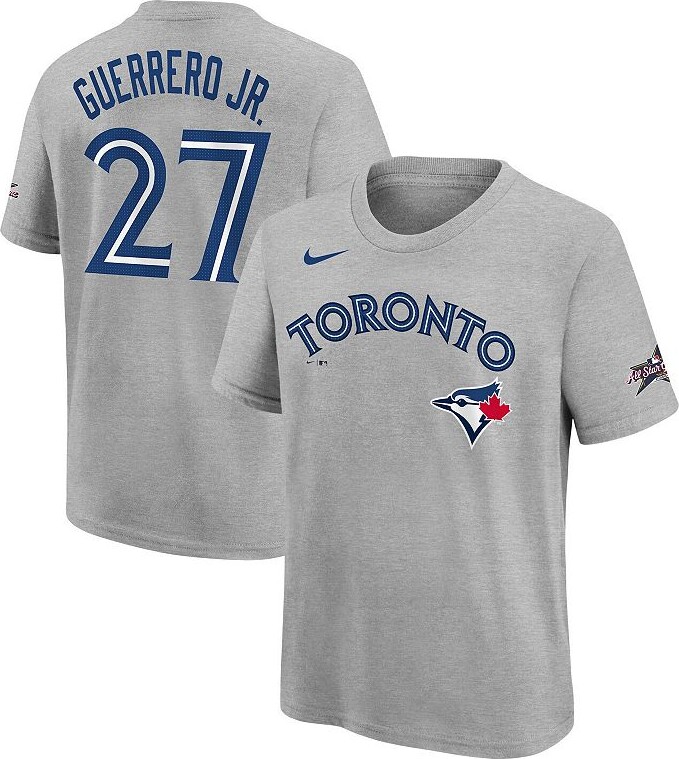 Youth Nike Vladimir Guerrero Jr. Heather Gray Toronto Blue Jays 2025 MLB All-Star Edition Name & Number T-Shirt