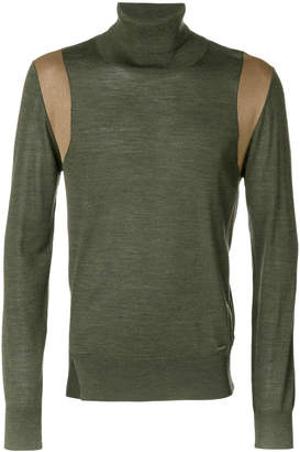DSQUARED2 panelled turtle neck sweater