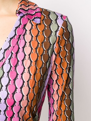 Diane von Furstenberg Colour-Block Wrap Silk Dress