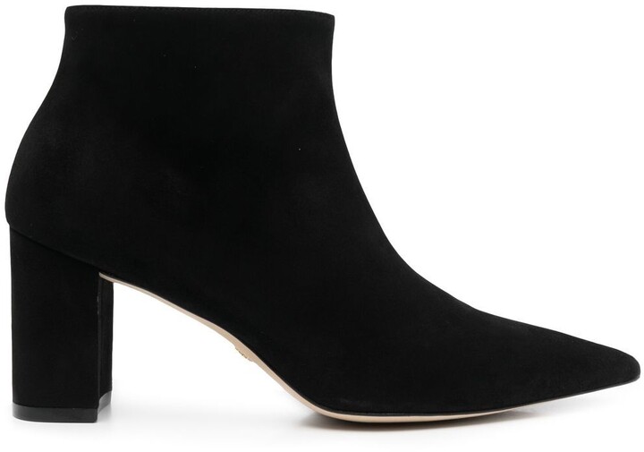 black suede pointy booties