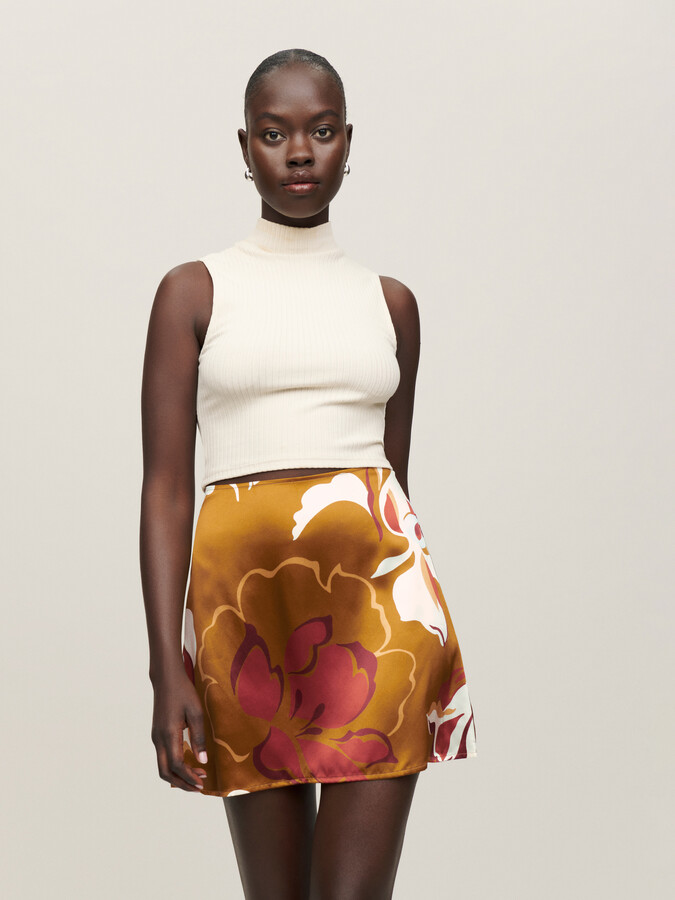 Reformation Benson Silk Skirt - ShopStyle 