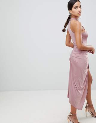 AX Paris Ruched Maxi Dress With Side Split