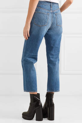 J Brand Ivy Cropped High-rise Straight-leg Jeans - Mid denim