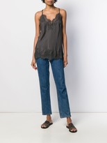 Thumbnail for your product : Gold Hawk Scalloped Lace Silk Vest