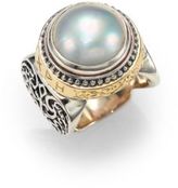 Thumbnail for your product : Konstantino Classic 15MM White Pearl, 18K Yellow Gold & Sterling Silver Inscripted Ring