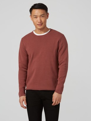 Frank and Oak Milano-Stitch Cotton Crewneck Sweater in Whiskey
