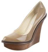 Thumbnail for your product : Stella McCartney Vegan Patent Leather Pointed-Toe Wedges