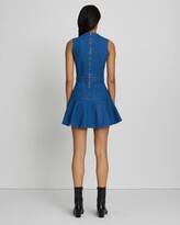Thumbnail for your product : 7 For All Mankind Denim Flounce Mini Dress in Aquamarine