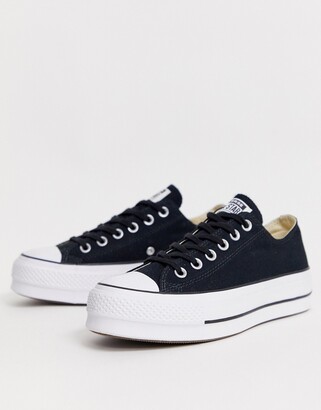 Converse Chuck Taylor All Star Ox canvas platform sneakers in black -  ShopStyle