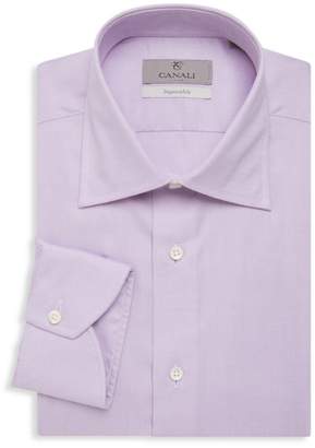 Canali Solid Cotton Dress Shirt