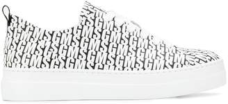 MSGM logo printed lace-up sneakers