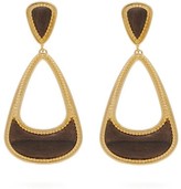 Thumbnail for your product : Joelle Kharrat - Pera Gold-plated Wooden Drop Earrings - Gold