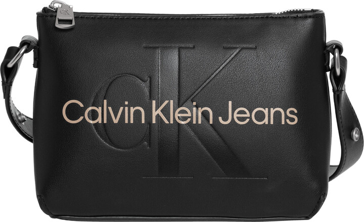Calvin Klein Jeans monogram logo cross body bag in white - ShopStyle