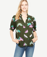 Thumbnail for your product : Ann Taylor Floral Pleated Puff Sleeve Popover