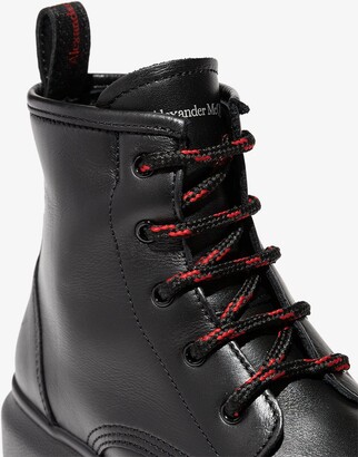 ALEXANDER MCQUEEN KIDS Oversized sole lace-up boots