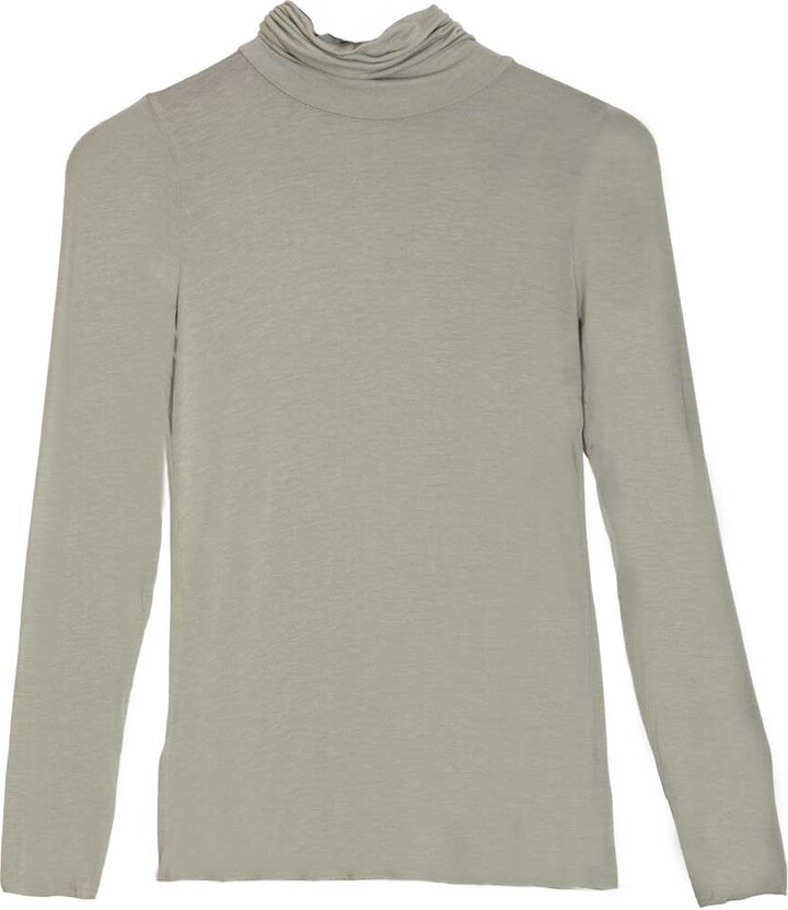 AtLAST Green Polo Neck Base Layer In Sage