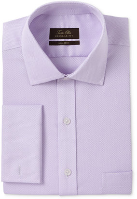 Tasso Elba Men's Classic/Regular Fit Non-Iron Lavender Tonal Square Texture French Cuff Dress Shirt, Created for Macy's