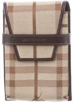 Thumbnail for your product : Burberry Haymarket Leather-Trimmed Phone Case
