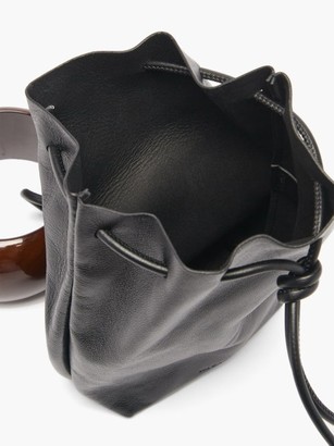 Jil Sander Bracelet-handle Leather Bucket Pouch - Black