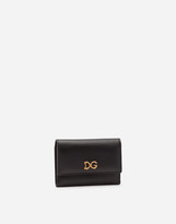 Thumbnail for your product : Dolce & Gabbana Small calfskin continental wallet with baroque