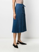 Thumbnail for your product : RED Valentino Drawstring Pleated Midi Skirt