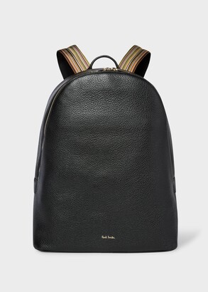 Paul Smith Men's Black Leather Backpack With Signature Stripe Straps -  ShopStyle