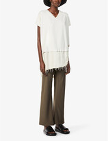 Thumbnail for your product : Serienumerica Asymmetric oversized stretch-cotton T-shirt