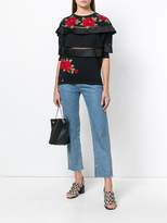 Thumbnail for your product : Philipp Plein embroidered rose pleated T-shirt
