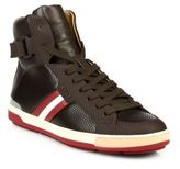 Thumbnail for your product : Bally Aikane Perforated Leather High-Top Sneakers