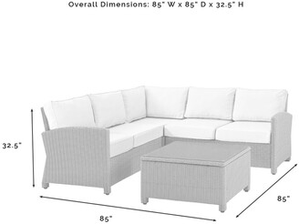 Crosley Furniture Bradenton 4Pc Outdoor Wicker Sectional Set
