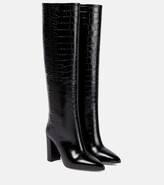 Thumbnail for your product : Paris Texas Croc-effect leather knee-high boots