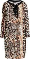Thumbnail for your product : Just Cavalli Lace-up Printed Crepe Mini Dress