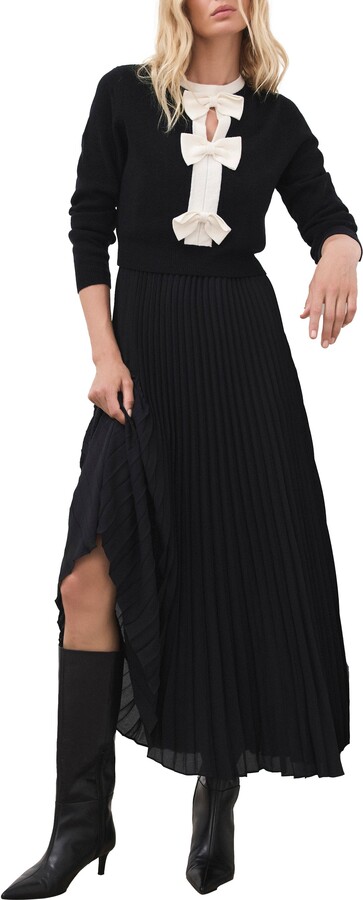 Mint Velvet Bow Detail Knit Maxi Dress