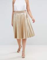 Thumbnail for your product : Elvi Premium Metallic Pleated Skirt