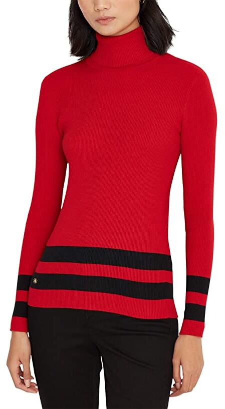 red polo neck jumper womens