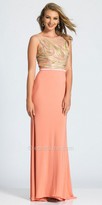 Thumbnail for your product : Dave and Johnny Bateau Rhinestone Embellished Belted Prom Dress
