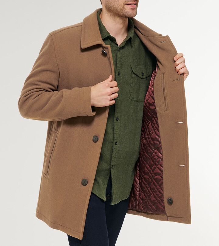 Trench Coat Cole Haan Melton Wool Blend Coat Cole Haan Men's