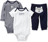 Thumbnail for your product : Carter's Baby Boys' 3-Piece Wolf Bodysuits & Pants Set