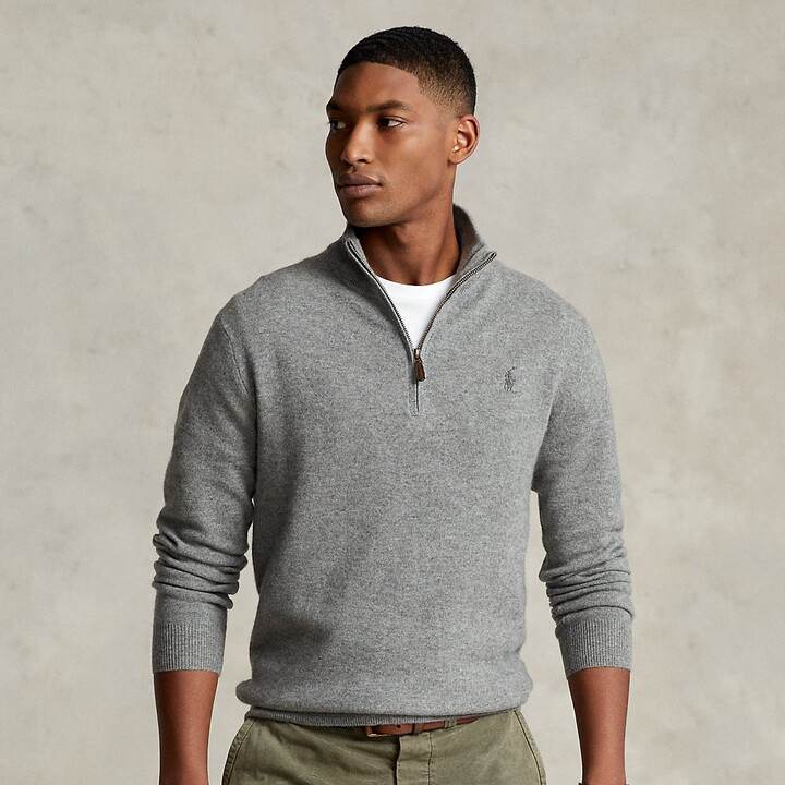 Ralph Lauren Men's Beige Half-Zip Sweaters | ShopStyle