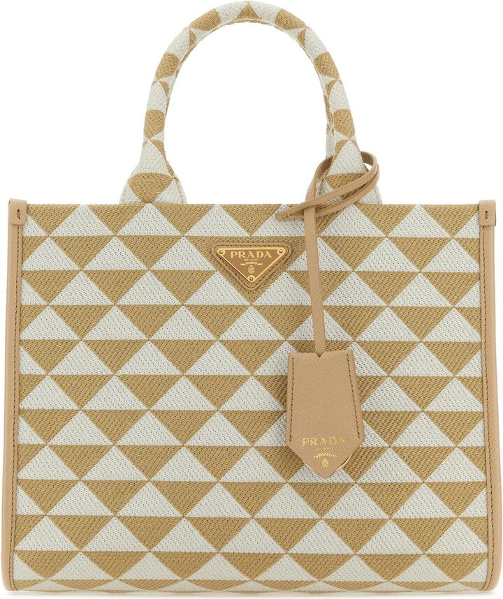 Shop Prada Symbole Embroidered Fabric Mini Bag