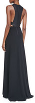 Thumbnail for your product : Alice + Olivia Adel Leather-Waist Cutout Gown