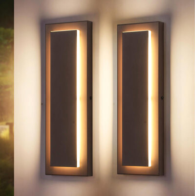 17 Stories Outdoor Wall Sconce LightModern Exterior Lights FixtureOutdoor Porch Lights For HousePatioOutdoor Wall Lighting3000K Warm White 12W.(Black/2 Pac